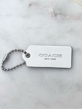 COACH Metal Mirrored Hang Tag, Silver